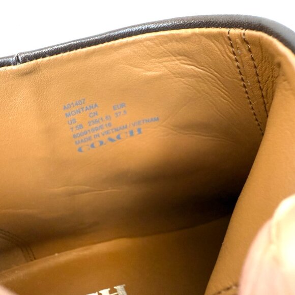 Coach Montana Leather Ankle Boots Block Heel Brown Womens Size 7.5 B - Picture 8 of 12